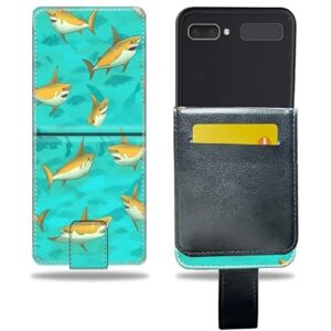 Elgzigok Wallet Phone Case for Samsung Galaxy Z Flip Z Flip 5G Z Flip3 5G Z Flip4 with Shark-AO13 PU Leather with Card Holder