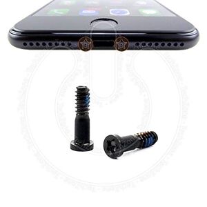 TechZone 2 x Bottom Screws Pentalobe Black Screw set for Apple iPhone 7 & iPhone 7 Plus