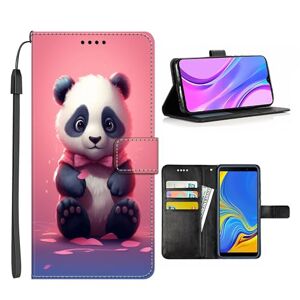 Elgzigok Wallet Phone Case for Samsung Galaxy M01 M02S M10 M11 M12 M13 4G M13 5G/A04 4G C7 F13 F62 F22 J2 PRO J5 Prime F52 5G J8 with Panda-AZ264 PU Leather with Card Holder