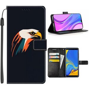 Elgzigok Wallet Phone Case for Samsung Galaxy S24 S23 S23+ S22 S22+ S21 S21+ S20 S20+ S10 S10+ S9 S9+ S8 S7 edge S6 Plus Ultra FE S10e 4G/5G with Eagle-Bk19 PU Leather with Card Holder