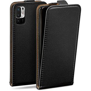 moex Flip Case for Redmi Note 10 5G / Poco M3 Pro Flip Case 360 Degree Full Protection Vegan Leather Flip Case with Vertical Flap Magnetic Black