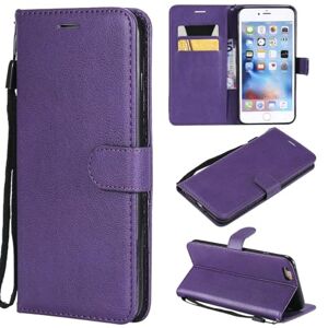 FUCASE Compatible with Apple iPhone 6 Plus (5.5")(2014) / Apple iPhone 6S Plus (5.5")(2014),Solid Color with support card slots flip wallet free hand strap designed Purple