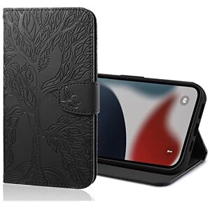 Nokverzy Wallet Case for Samsung Galaxy A15 4G/5G Phone Case,Tree of life Texture PU Leather Wallet Magnetic Flip Cover with Card Holder,Phone Case for Samsung Galaxy A15 4G/5G Phone Case,Black