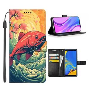 Elgzigok Wallet Phone Case for Samsung Galaxy S24 S23 S23+ S22 S22+ S21 S21+ S20 S20+ S10 S10+ S9 S9+ S8 S7 edge S6 Plus Ultra FE S10e 4G/5G with Salmon-BI173 PU Leather with Card Holder