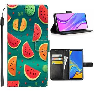 Elgzigok Wallet Phone Case for Samsung Galaxy A3 A30 A30S A31 A32 A33 A34 A40 A42 A43 A44 A5 A50 A51 A52 A53 A54 4G/5G with Watermelon-AO3 PU Leather with Card Holder