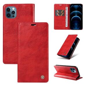 Qiaogle Phone Case for iPhone 7 Plus / 8 Plus - [YA08] Red Classic Leather Case Non Buckle Magnetic Suction Design Flip Case Wallet Cover with Holder Stand
