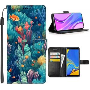 Elgzigok Wallet Phone Case for Samsung Galaxy Note 20 Note 20 Ultra Note 10 Note 10+ Note 8 Note 9 4G/5G with Reef-BJ298 PU Leather with Card Holder