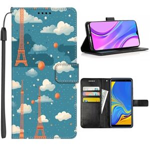 Elgzigok Wallet Phone Case for Samsung Galaxy Note 20 Note 20 Ultra Note 10 Note 10+ Note 8 Note 9 4G/5G with Effiel Tower-AZ432 PU Leather with Card Holder