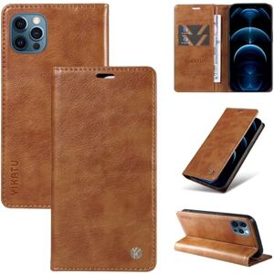 Qiaogle Phone Case for Samsung Galaxy S8 Plus / S8+ / SM-G955F - [YA01] Brown Classic Leather Case Non Buckle Magnetic Suction Design Flip Case Wallet Cover with Holder Stand