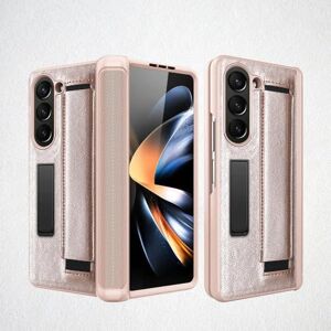 LXYUTY Case for Samsung Galaxy Z Fold 5/Fold 4,Wristband Hinge Protection Front Glass Wrist Strap Stand Cover,Rose Gold,for Galaxy Z Fold 4