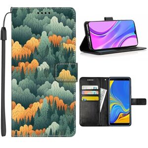 Elgzigok Wallet Phone Case for Samsung Galaxy M01 M02S M10 M11 M12 M13 4G M13 5G/A04 4G C7 F13 F62 F22 J2 PRO J5 Prime F52 5G J8 with Tree-AO6 PU Leather with Card Holder