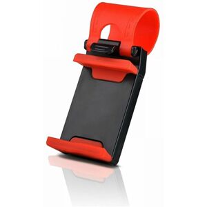 Aquarius Car Steering Wheel Mobile Phone Holder For All Mobiles Red - One Size