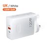 BOSHENG (UK White) 120W GaN USB Charger PD65W Quick Charge 3.0 Type C Charger Fast Charg
