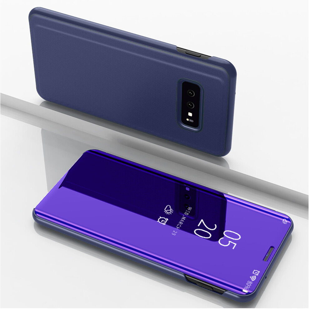Unbranded (Samsung Galaxy S10 Plus, Purple) Luxury Flip Leather Stand Smart Case Clear Vie