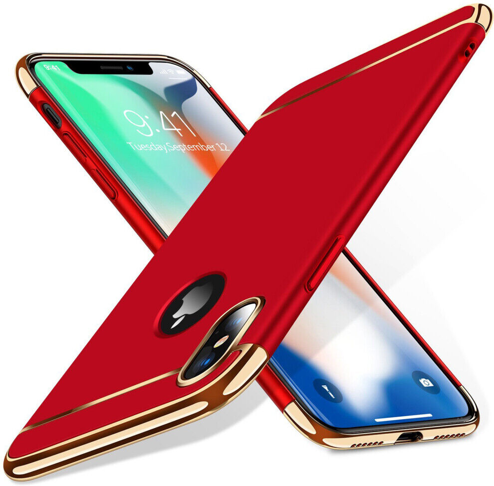 Unbranded (Apple iPhone 6 Plus, Red) Luxury Electroplated Armor Case Plating Matte 3 In 1