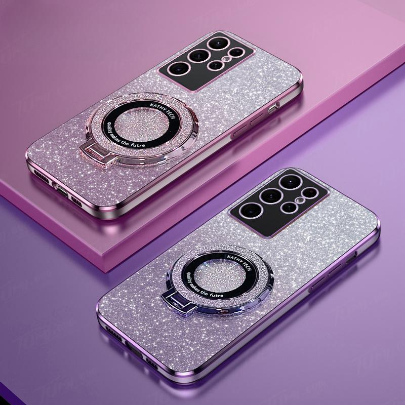 CASE-FE1 Luxury Gradient Glitter Plating Case For Samsung Galaxy S10 Plus Women Shockproof Soft Silicone Protect Back Cover S10plus S 10