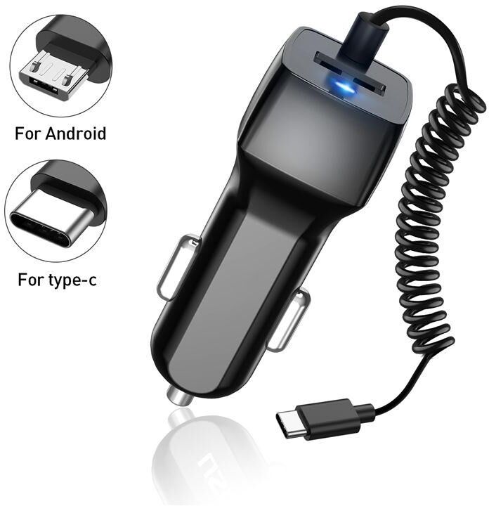 CC-Car Accessories Car Charger Car USB Quick Charger 3.0 For Xiaomi Car Charger For Mobile Phone Micro Type C Fast Cable For iPhone Chargers