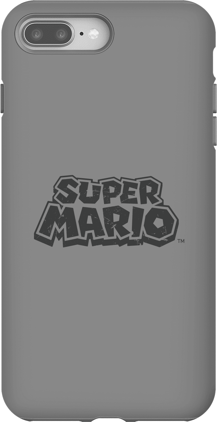 Nintendo Super Mario Distressed Logo Phone Case - iPhone 8 Plus - Tough Case - Matte