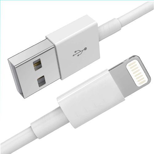 USB to Lightning Cable For Fast Charging and Data Transfer Compatible With Apple iPhone- White (1M)