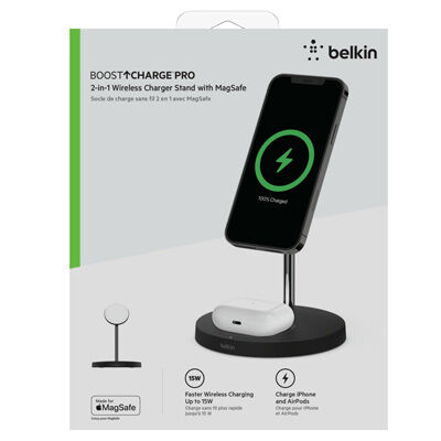 Photos - UPS Belkin BoostCharge Pro 2-in-1 iPhone Wireless Charger Stand with MagSafe 1