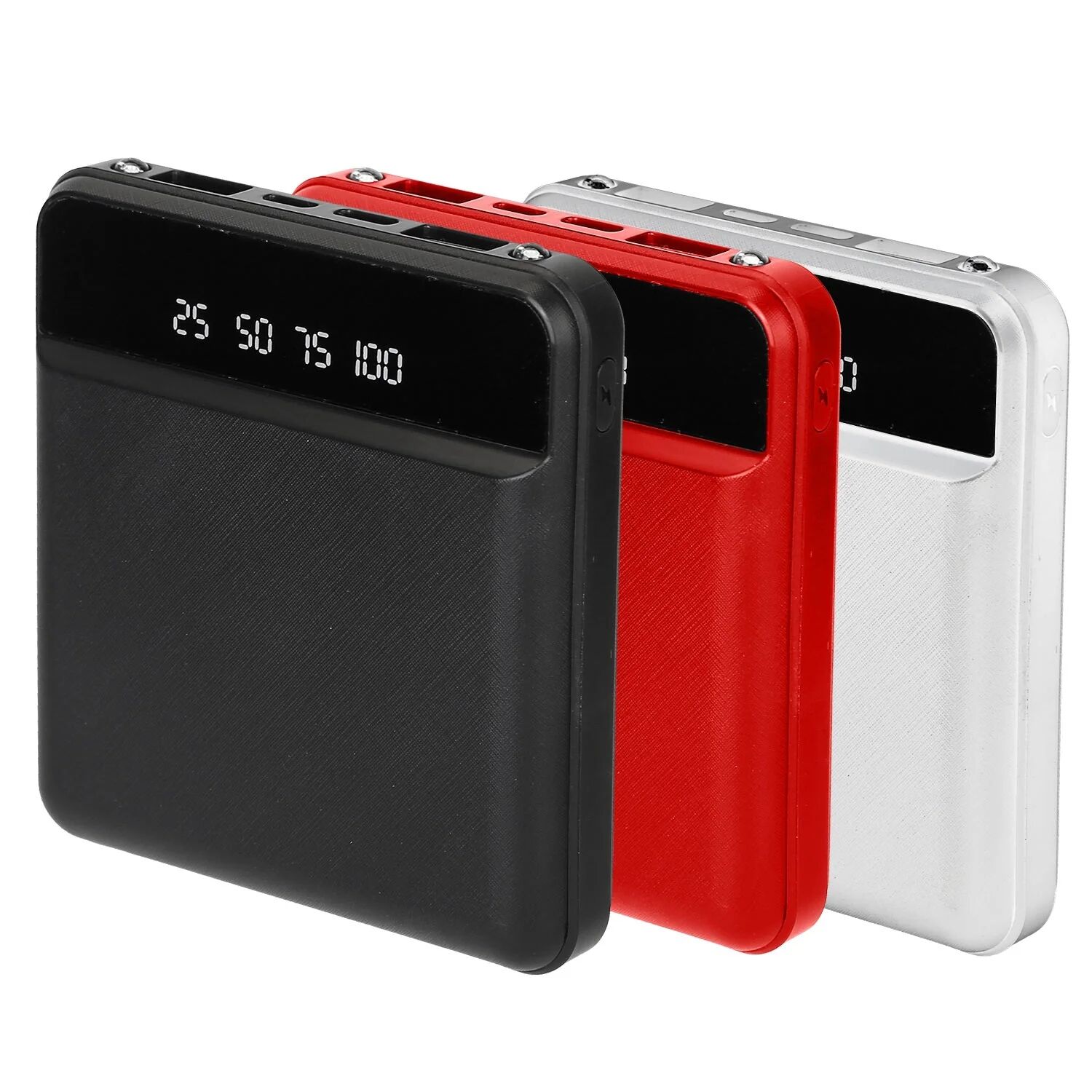 DailySale 10000 mAh Portable Powerbank Mini with Dual USB Ports LCD Display