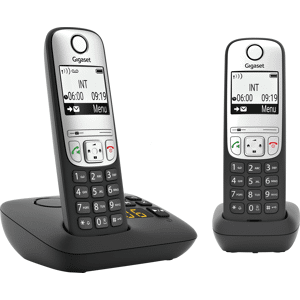 GIGASET COMMUNICATIONS GIGASET A690ADSW - DECT Telefon, 2 Mobilteile, Anrufbeantworter, schwarz