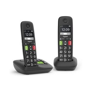 Siemens Gigaset E290A Duo Analoges/DECT-Telefon Anrufer-Identifikation Schwarz