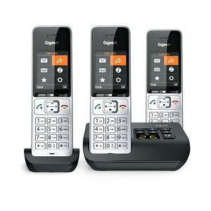 Siemens Gigaset COMFORT 500A Trio Analoges/DECT-Telefon Anrufer-Identifikation Schwarz, Silber