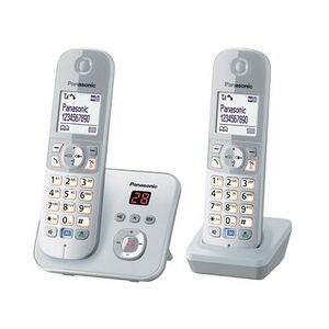 Panasonic KX-TG6822 DECT-Telefon Anrufer-Identifikation Silber