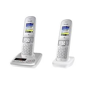 Panasonic KX-TGH722G - Schnurlostelefon - Anrufbeantworter mit Rufnummernanzeige/Anklopffunktion - DECTGAP - dreiweg Anruffunktion - Silver Pearl + zusätzliches Handset