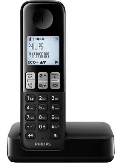 Philips telefon D2501B/01Polypropylen schwarz 2 teilig