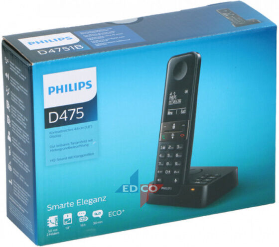 Philips telefon D475 01 Einfach Polypropylen schwarz 2 teilig