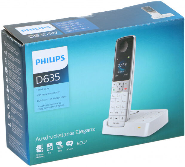 Philips telefon D635 Polypropylen weiß 2 teilig