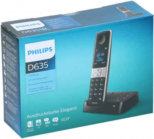 Philips telefon D635 Polypropylen schwarz 2 teilig