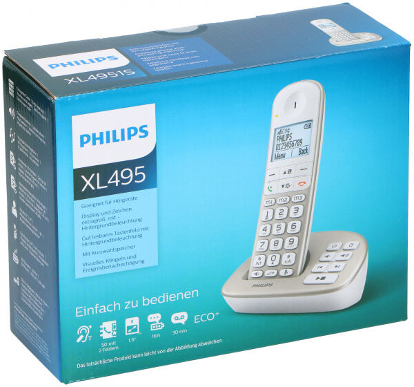 Philips telefon XL495 Polypropylen grau 2 teilig