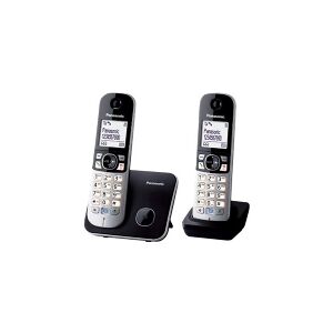 Panasonic KX-TG6812 - Trådløs telefon med opkalds-ID - DECT\GAP - sort + ekstra telefonrør - Engelsk brugervejledning