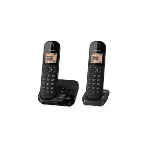 Panasonic KX-TGC422G - Trådløs telefon - besvarelsessystem med opkalds-ID - DECT - sort + ekstra telefonrør