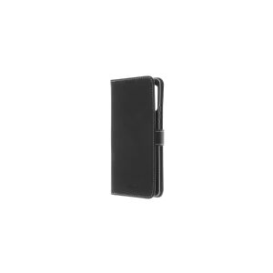 Insmat - Flipomslag til mobiltelefon - ægte læder, polykarbonat, bomuldssyninger, pap+papir, polyuretan (PU) - sort - for Motorola Edge 40 Pro