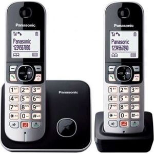 Panasonic kx-tg6852spb teléfono inalámbrico kx-tg6852/ pack duo/ negro