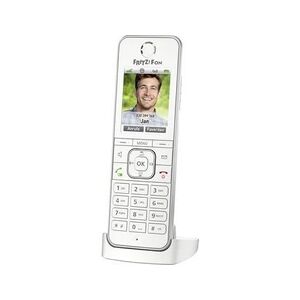 AVM FRITZ!Fon C6 Téléphone VoIP sans fil répondeur téléphonique, babyphone, fonction mains libres, Code PIN écran LCD blanc - Publicité