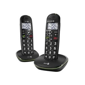 Doro PhoneEasy 110 Duo - Téléphone sans fil avec ID d'appelant/appel en instance - DECT\GAP - noir + combiné supplémentaire - Publicité