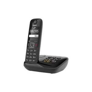 Gigaset AS690A - Téléphone sans fil - système de répondeur avec ID d'appelant - ECO DECT\GAP - noir - Publicité
