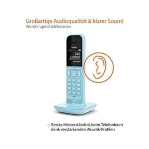 Gigaset CL390 - Téléphone sans fil avec ID d'appelant - ECO DECT\GAP - (conférence) à trois capacité d'appel - bleu puriste - Publicité