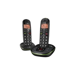 Doro PhoneEasy 105wr Duo - Téléphone sans fil - système de répondeur avec ID d'appelant - DECT\GAP - noir + combiné supplémentaire - Publicité