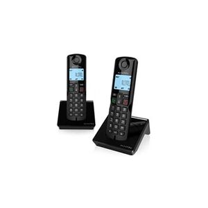 GENERIQUE Alcatel S250 Duo - Téléphone sans fil avec ID d'appelant - DECT - (conférence) à trois capacité d'appel - noir + combiné supplémentaire - Publicité