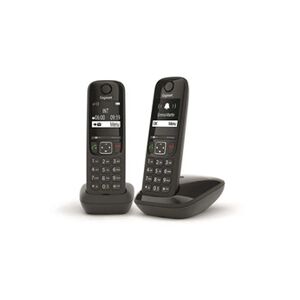 Gigaset AS690 Duo - Téléphone sans fil avec ID d'appelant - ECO DECT\GAP - noir + combiné supplémentaire - Publicité