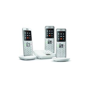 Gigaset CL660A Trio - Téléphone sans fil - système de répondeur avec ID d'appelant - DECT\GAP - blanc + 2 combinés supplémentaires - Publicité