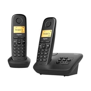 Gigaset A270A Duo - Téléphone sans fil - système de répondeur avec ID d'appelant - DECT\GAP - noir + combiné supplémentaire - Publicité