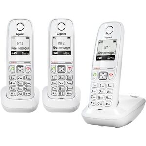 Gigaset AS405 Trio - Téléphone sans fil avec ID d'appelant - DECT\GAP - blanc + 2 combinés supplémentaires - Publicité