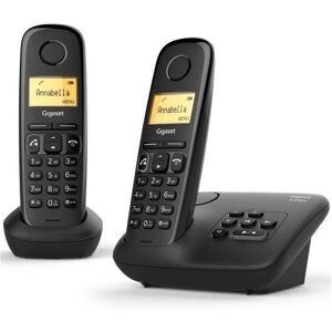 Gigaset A270A Duo - Téléphone sans fil - système de répondeur avec ID d'appelant - DECT\GAP - noir + combiné supplémentaire - Publicité